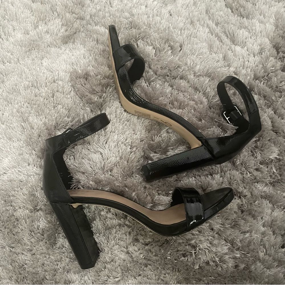 Women’s Black Patent Block Heel Sandals
